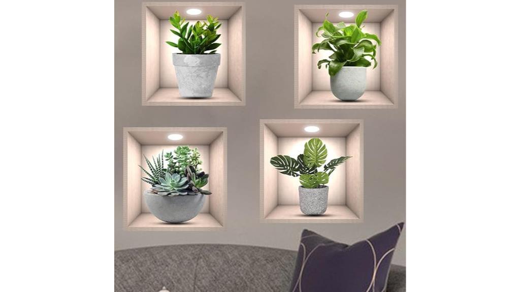 green plants wall decor