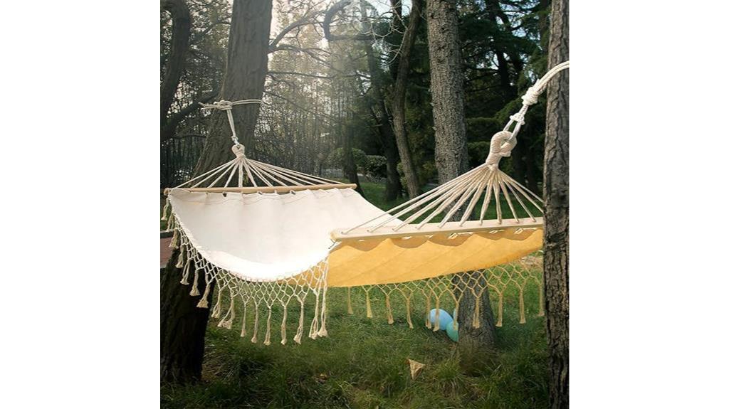 handmade white canvas hammock