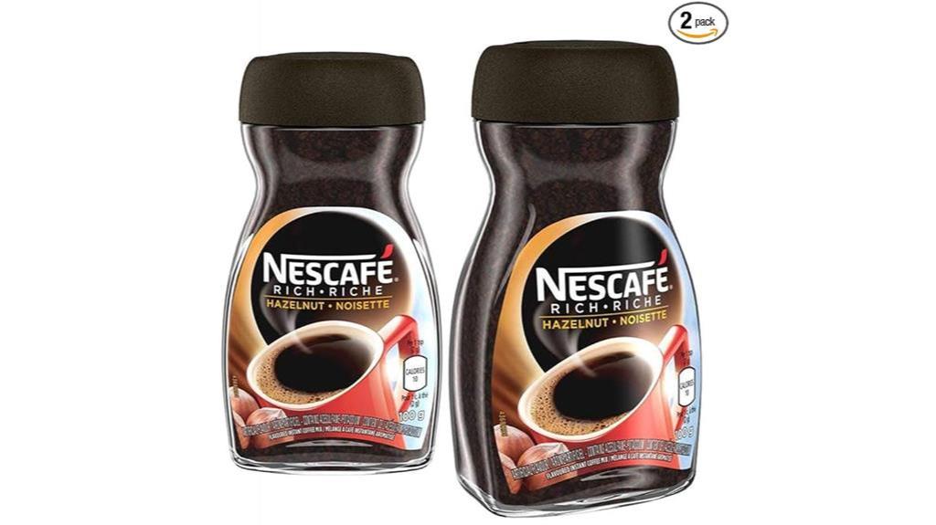 hazelnut instant coffee jar