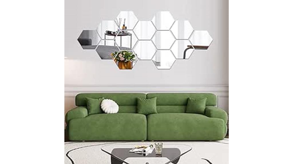 hexagon mirror wall stickers