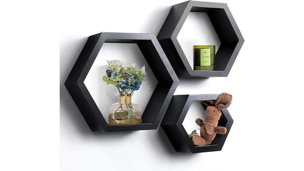 hexagon wall shelves set