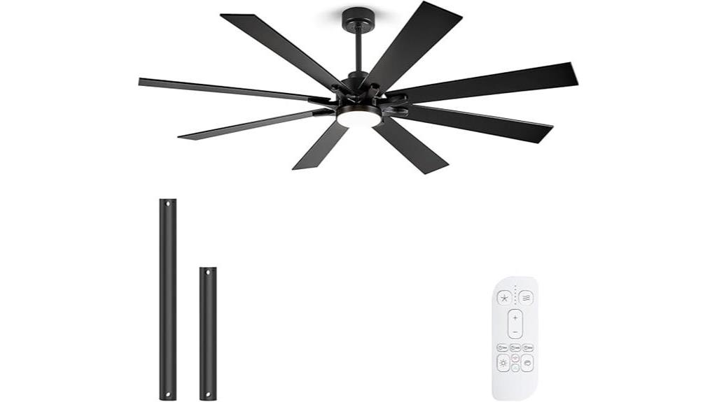 industrial black ceiling fan