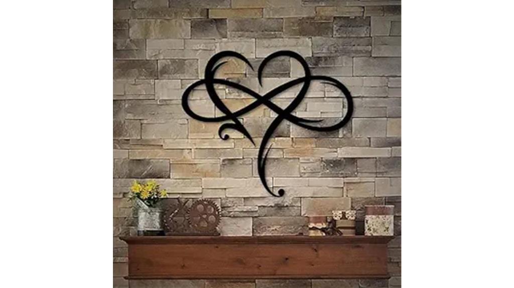 infinity heart metal wall decor