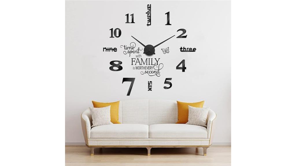 large frameless diy clock