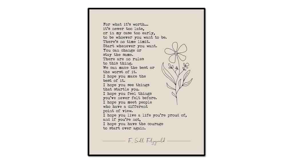 literary quote wall art