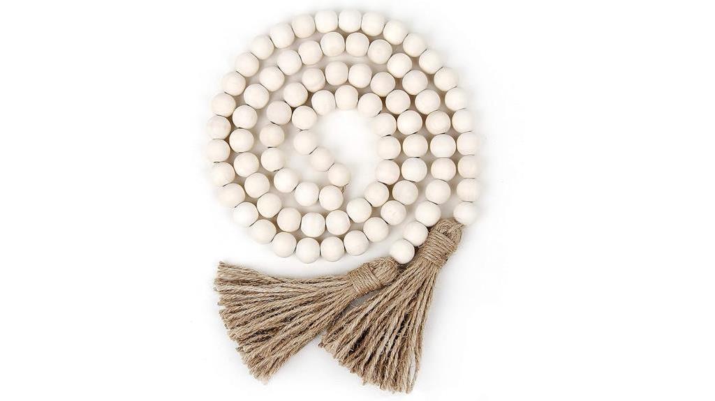 long wood bead garland