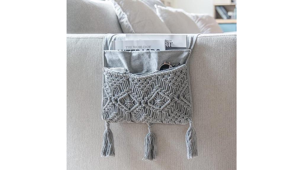 macrame armrest organizer convenience