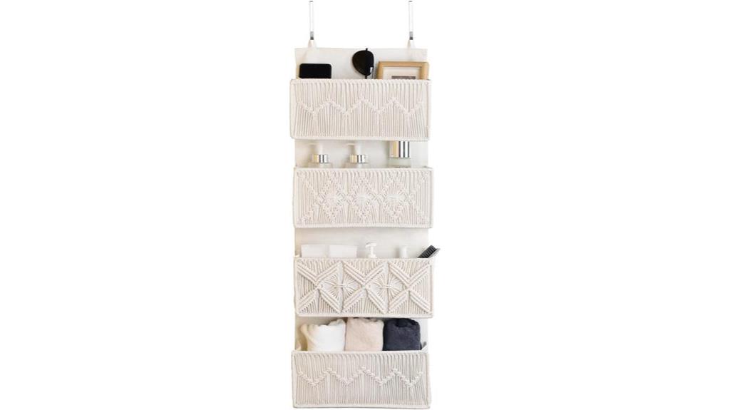 macrame door organizer with pockets