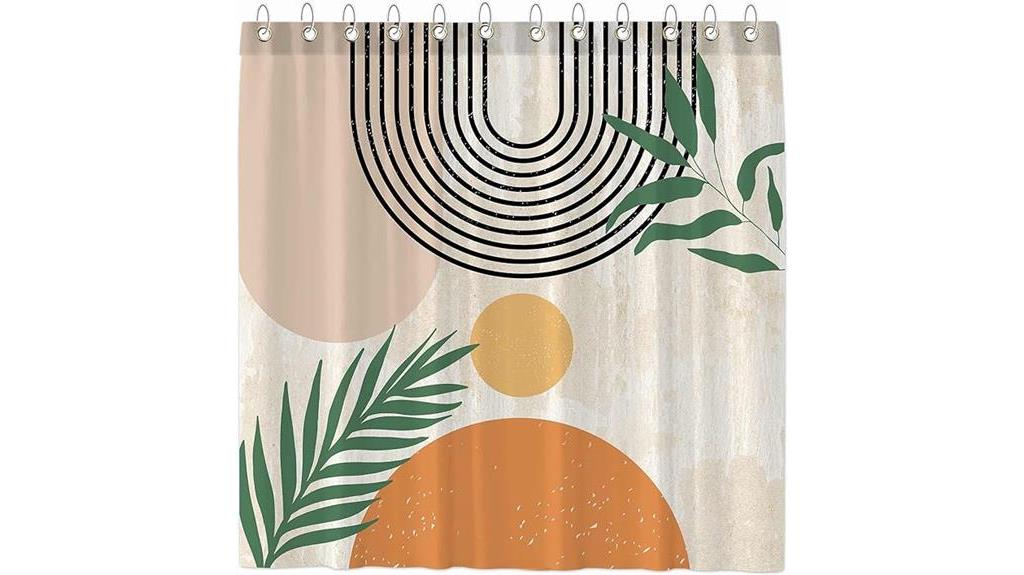 mid century abstract shower curtain