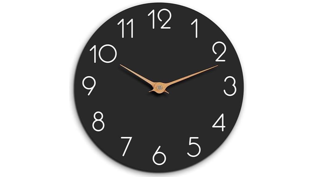 modern black wall clock