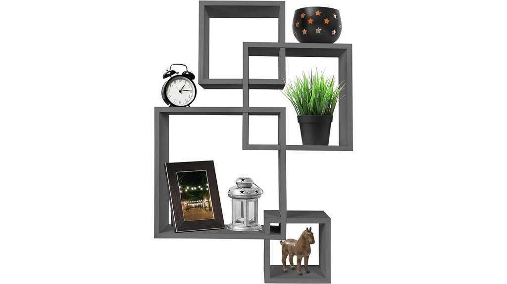 modern floating cube shelves