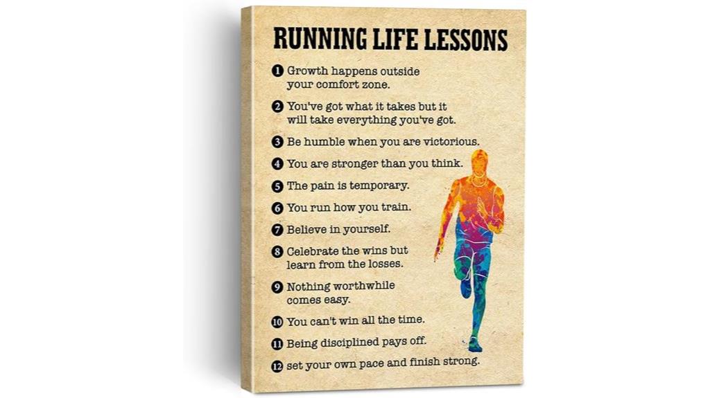 motivational running art piece