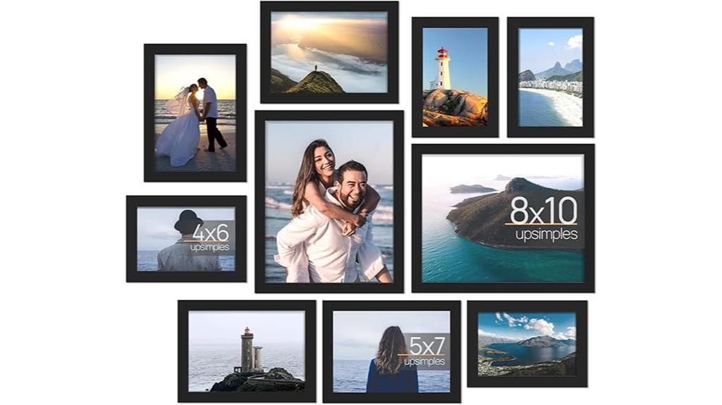 multi sized black frame set