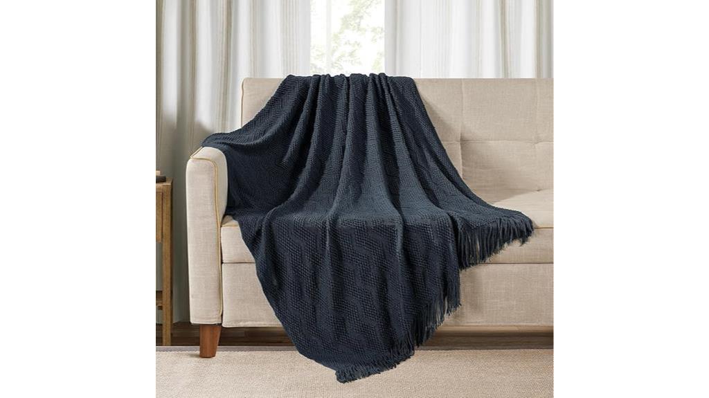 navy blue throw blanket