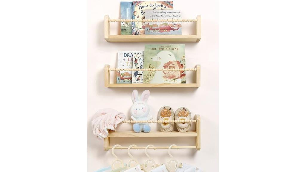 nursery wall book shelves