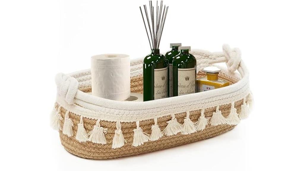organize with beige basket