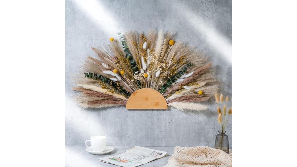 pampas grass wreath decor