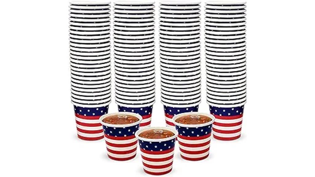 patriotic paper shot cups