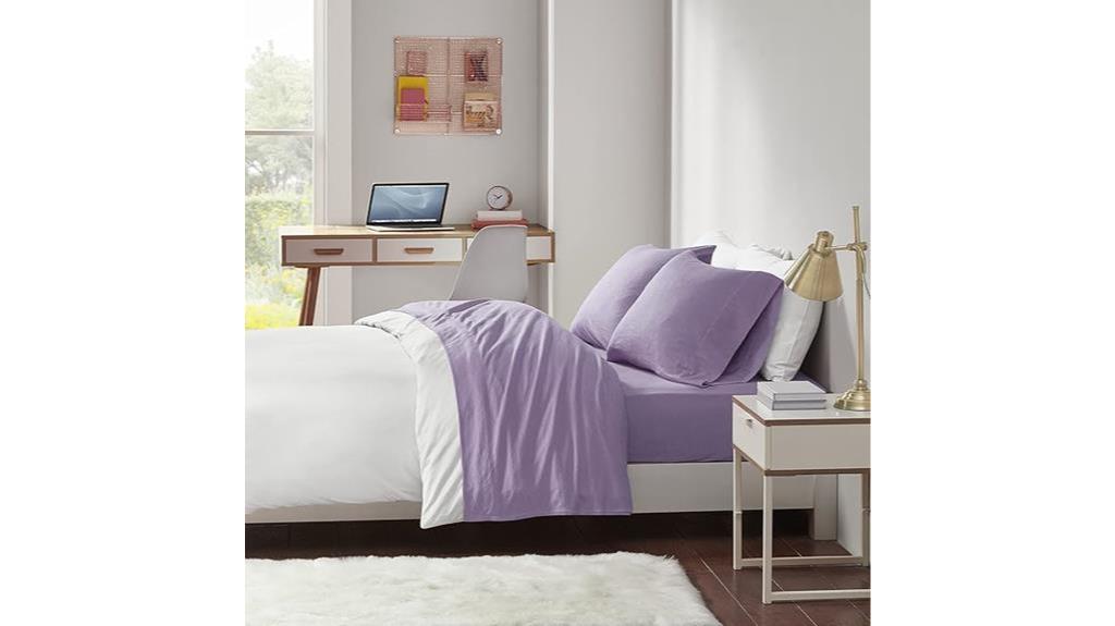 purple cotton blend sheets