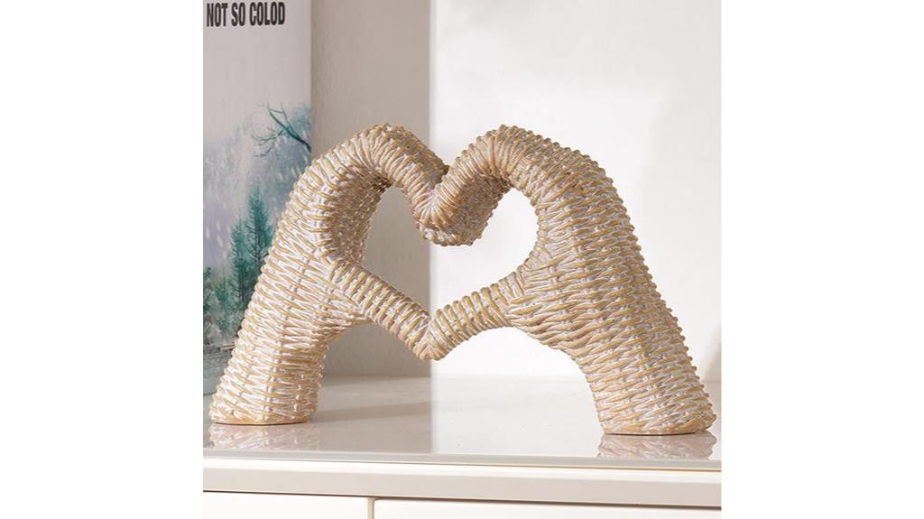 rattan decor and resin statue