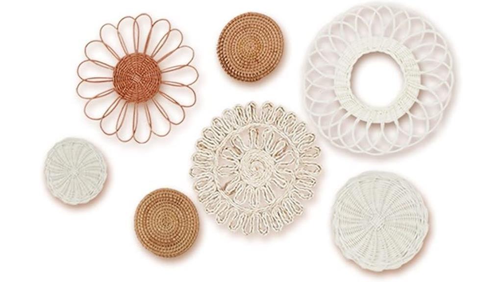 rattan flower wall decor