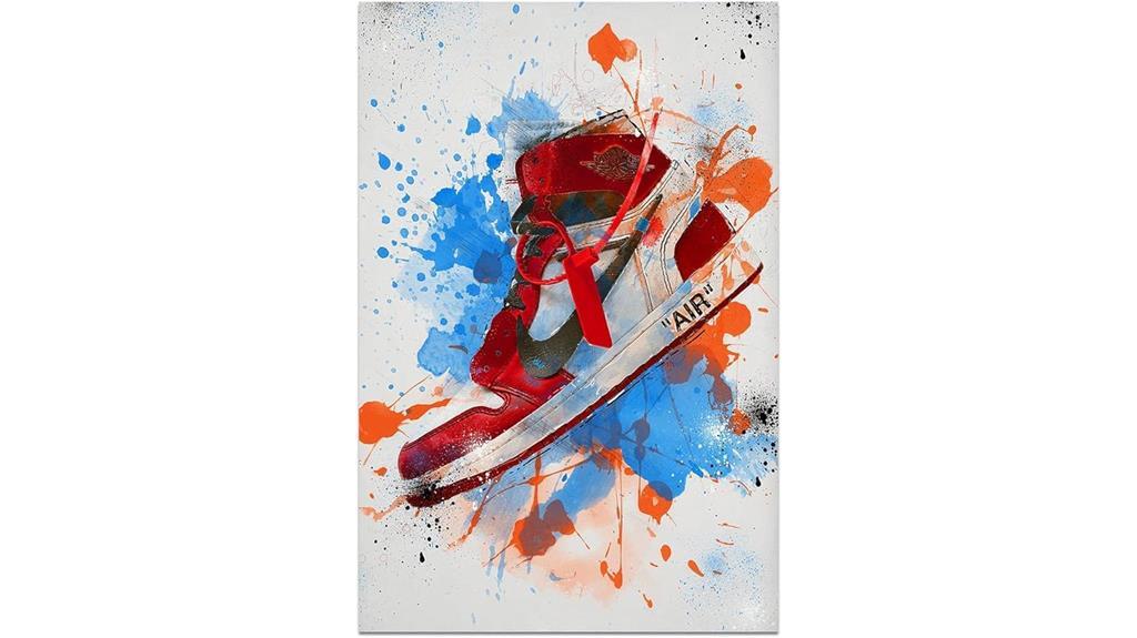 red sneaker wall art