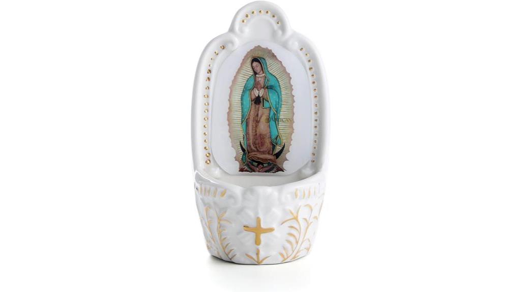 religious porcelain water font