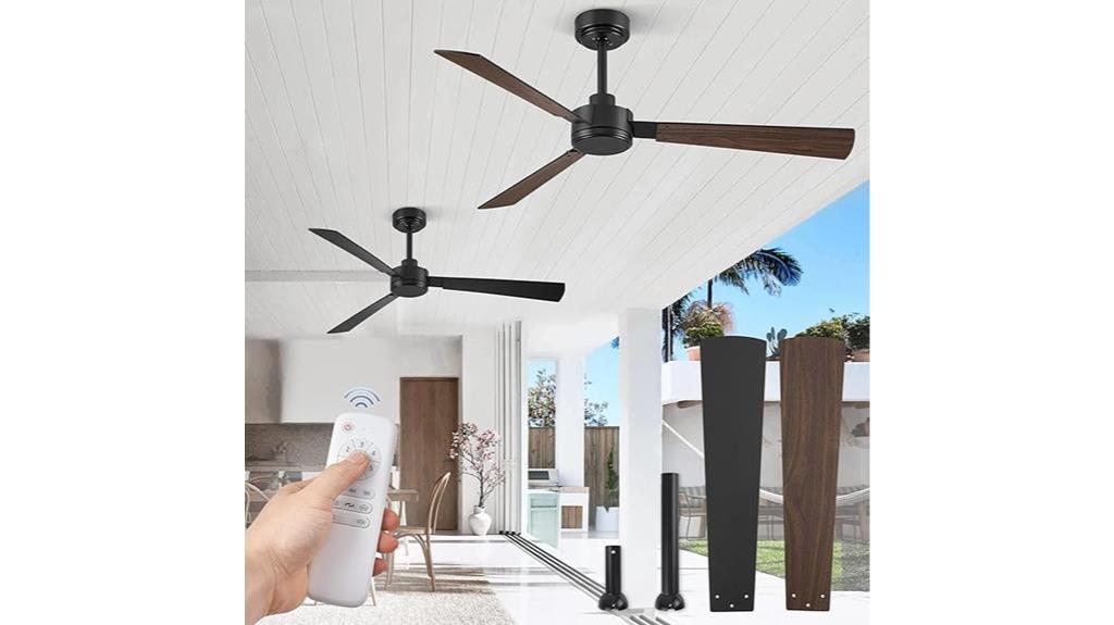 remote controlled black outdoor fan
