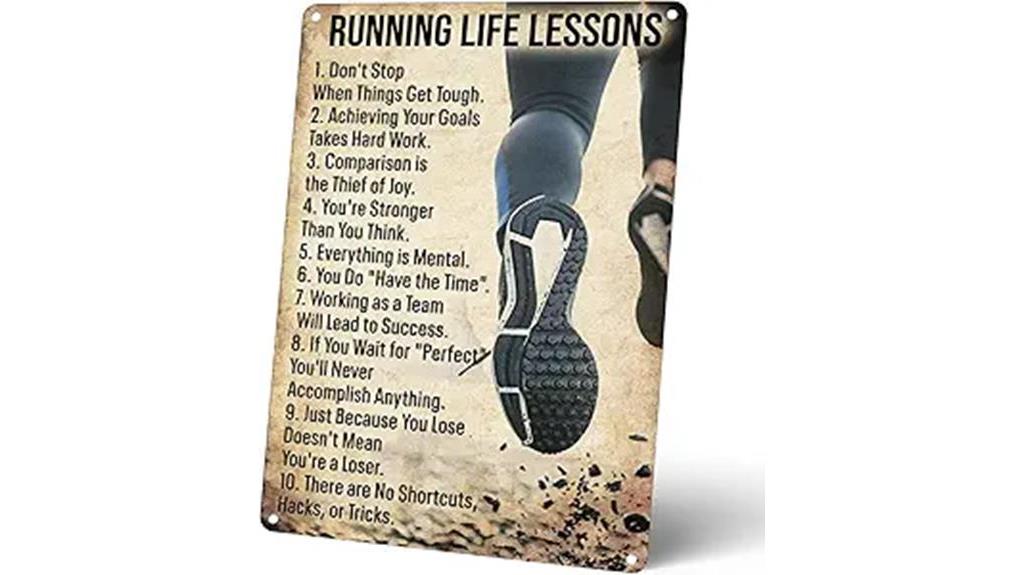 retro running decor sign