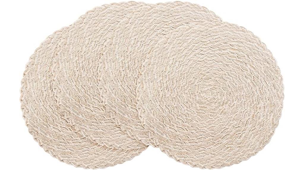 round braided placemats set