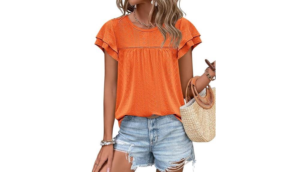 ruffle sleeve babydoll blouse