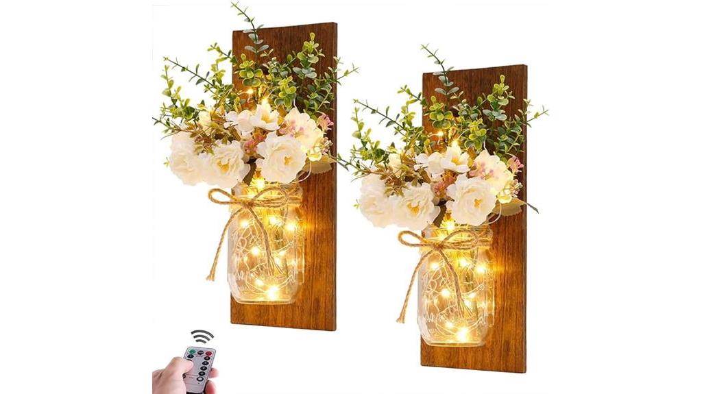 rustic mason jar sconces