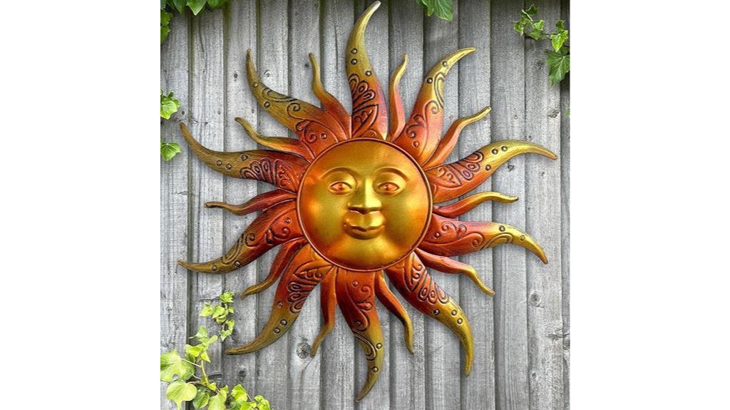 rustic metal sun decor