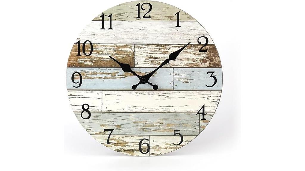 rustic wooden round clock