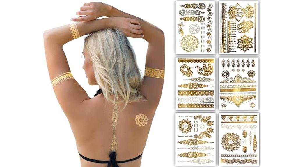 shimmering metallic tattoo collection