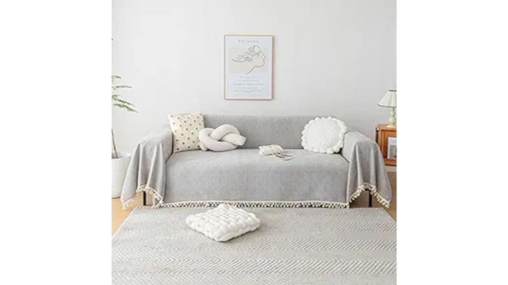 sofa cover in grey