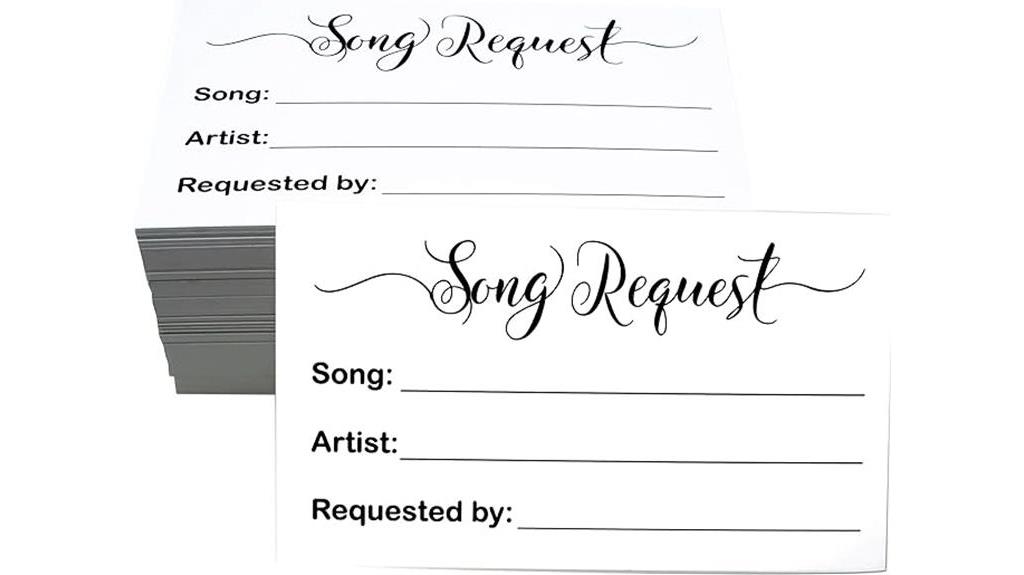 song request cards set