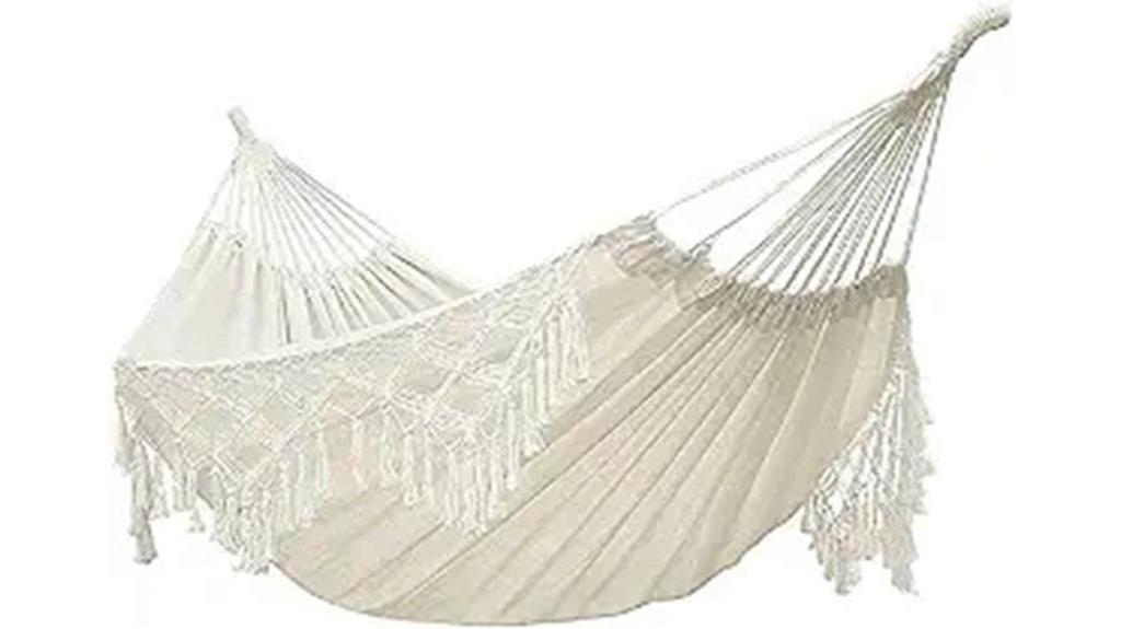 spacious boho macrame hammock