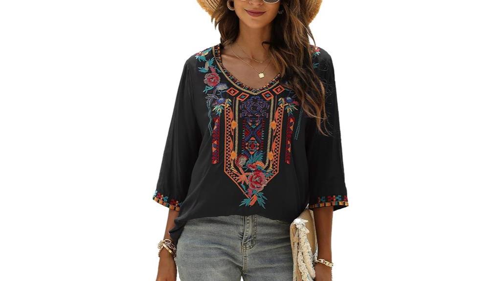 stylish bohemian embroidered tops