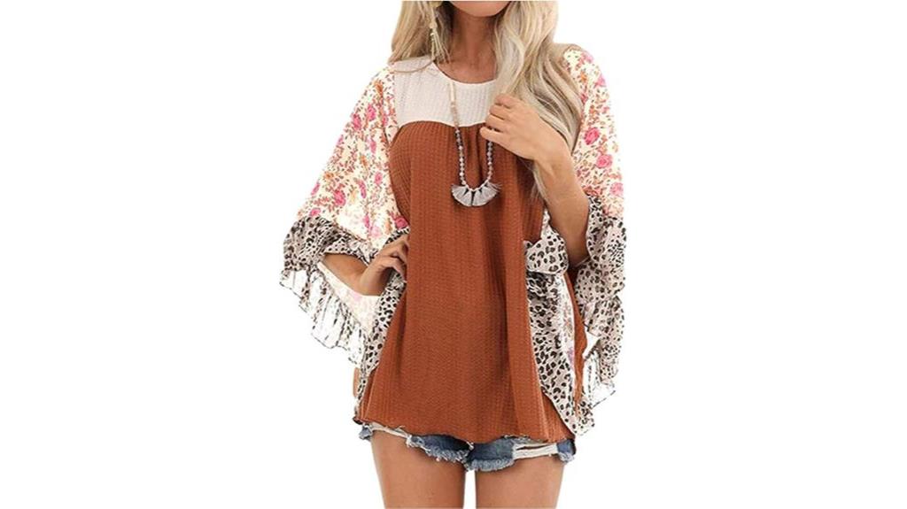 stylish floral batwing top