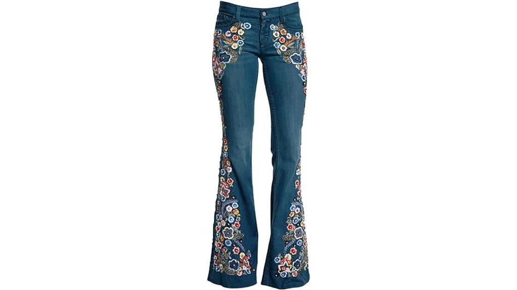 stylish floral jeans design