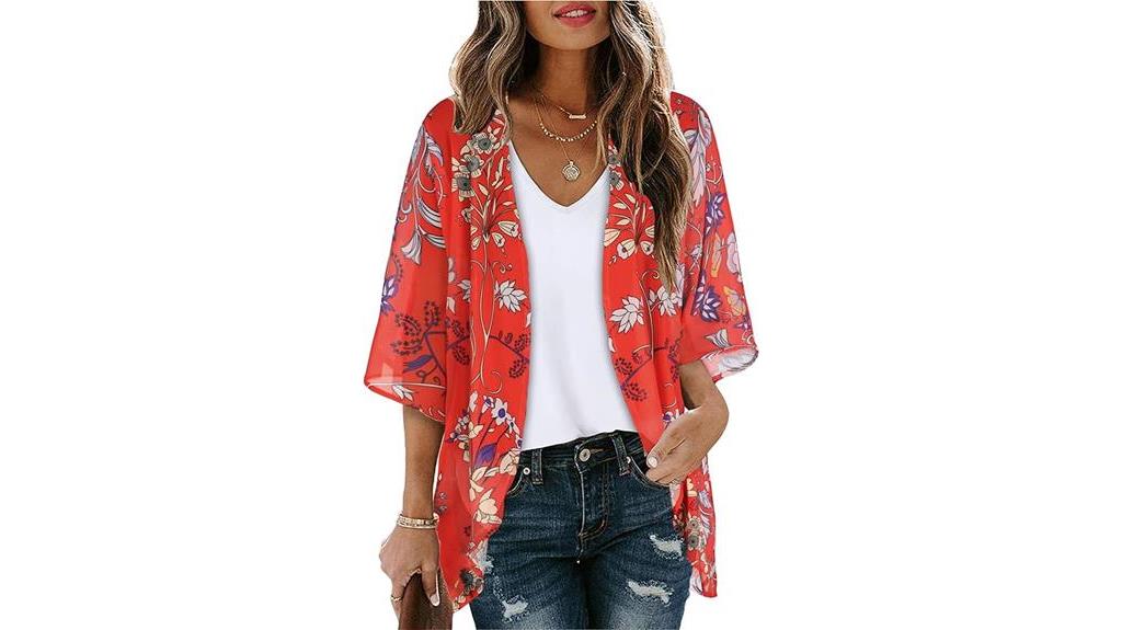 stylish floral kimono cardigan