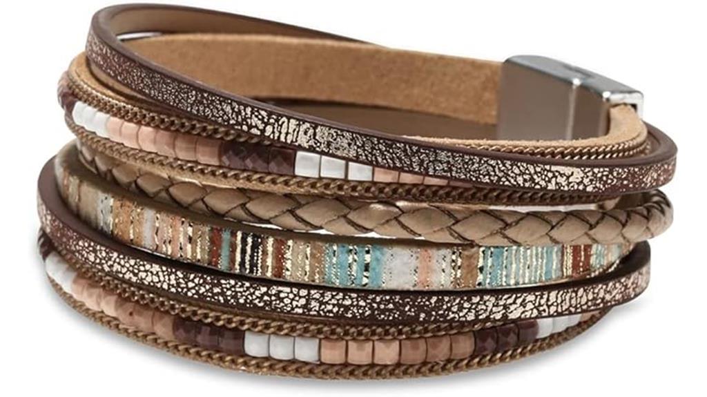 stylish leather wrap bracelet