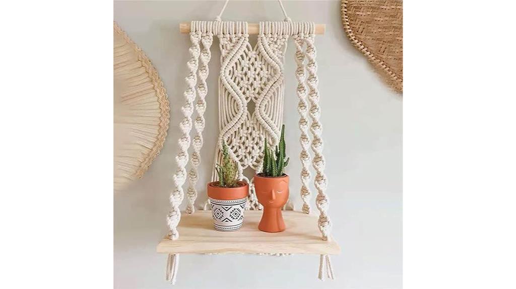 stylish macrame shelf decor