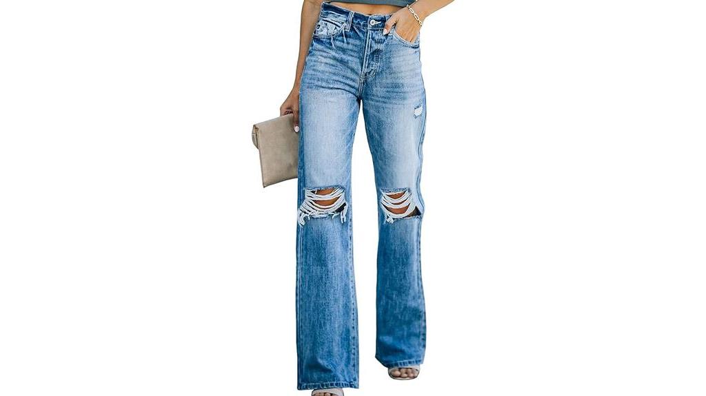 stylish ripped flared jeans