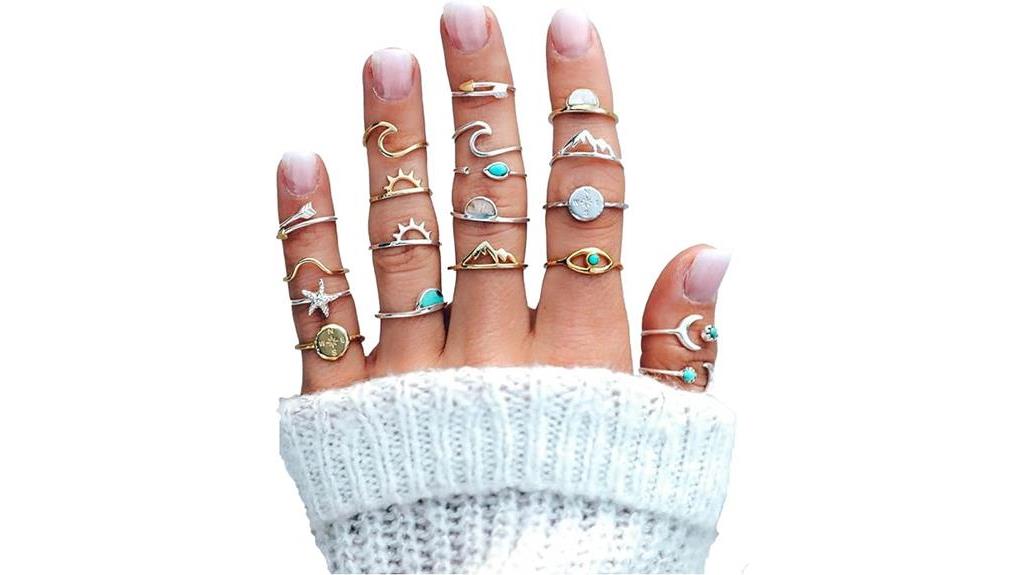 stylish stacking rings set