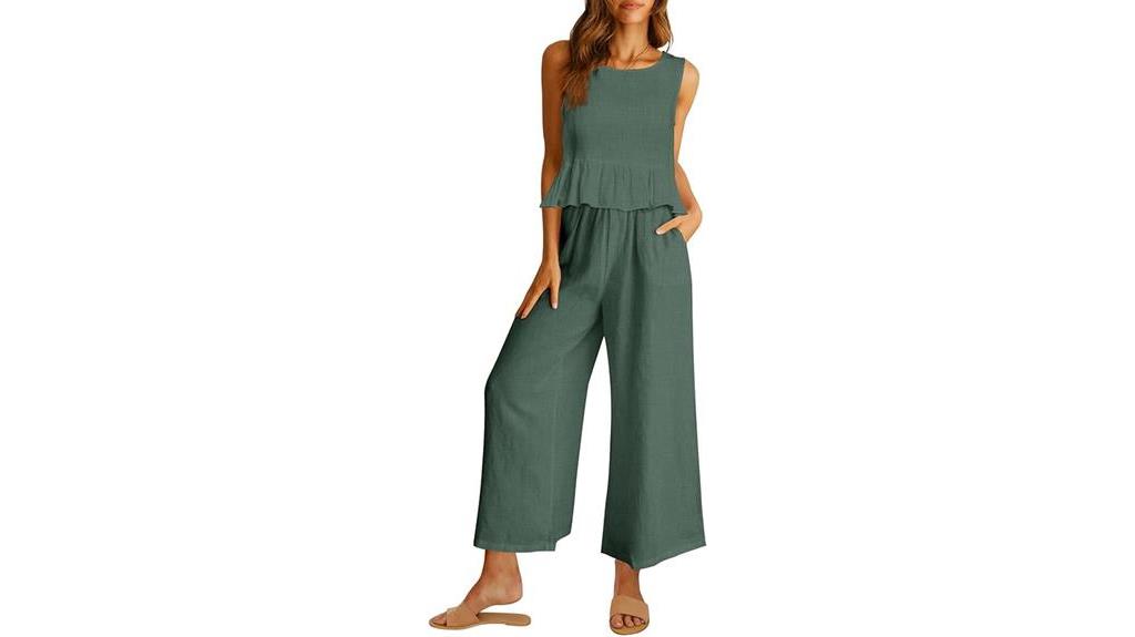 summer linen crop outfit