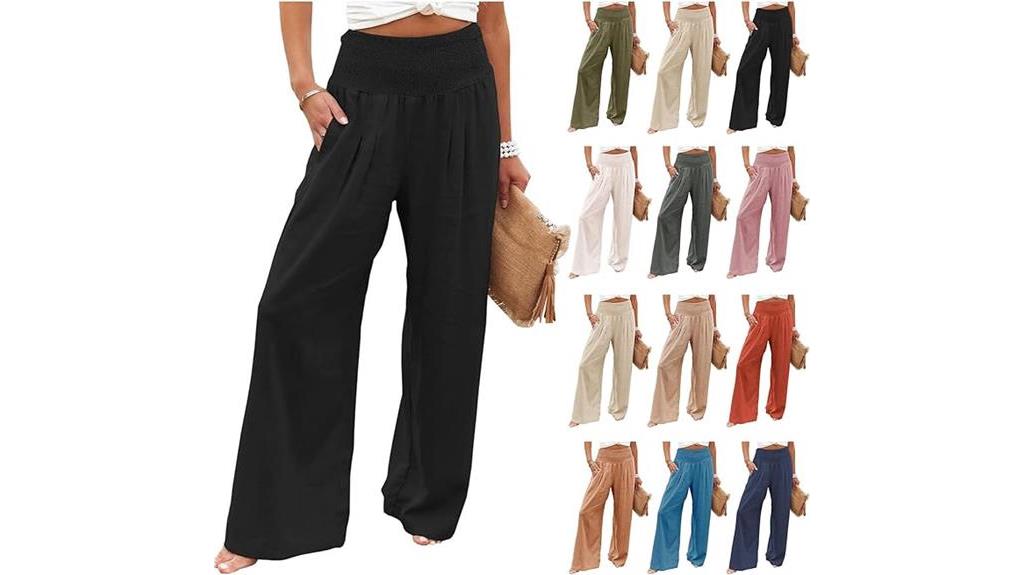 summer linen wide leg pants