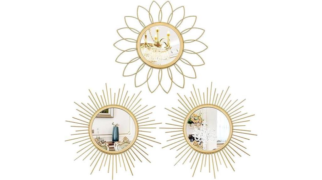 sunburst metal wall mirrors