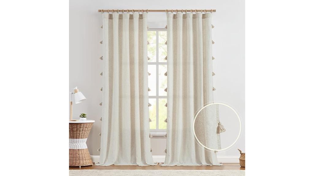 tassel linen curtains 84